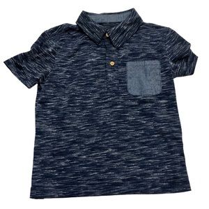 Adriano Goldschmied Kids Toddler Boy Navy Space Dye Polo Style Shirt, Size 3T